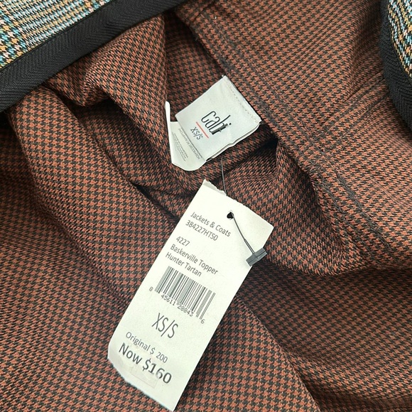 NWT Cabi Baskerville topper hunter tartan plaid reversible fall poncho jacket - Picture 4 of 5